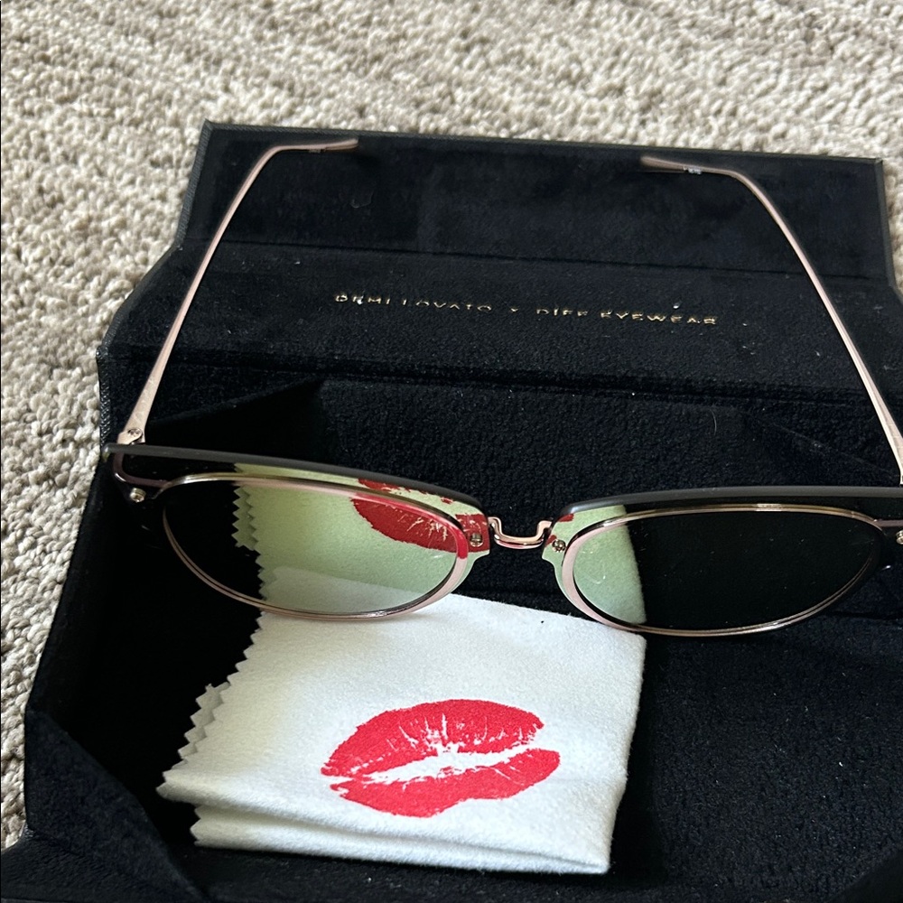 Demi Lovato Gold Sunglasses
